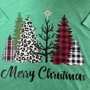 Merry Christmas Leopard/Plaid Trees
