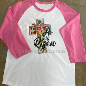 He is Risen 3/4 Sleeve Sport-Tek Colorblock